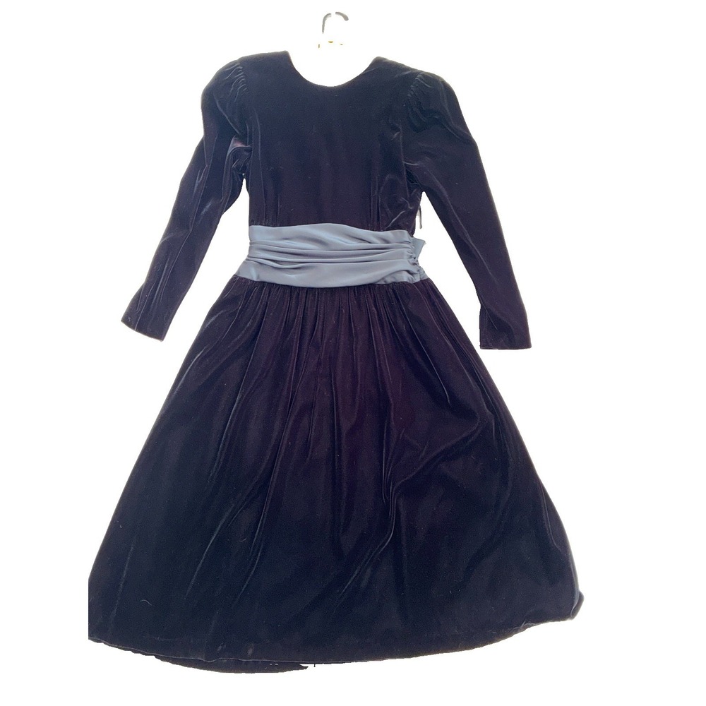 depeche mode vintage Womens Black Velvet Formal Dress Size 4 Hoco